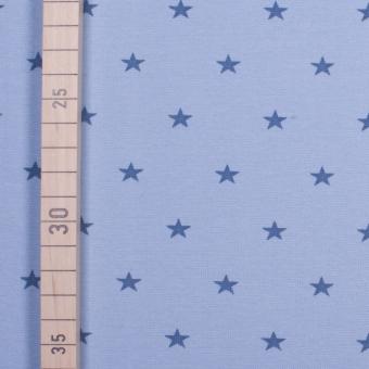 Bündchen Sterne - 70 cm breit - Hellblau-Blau 
