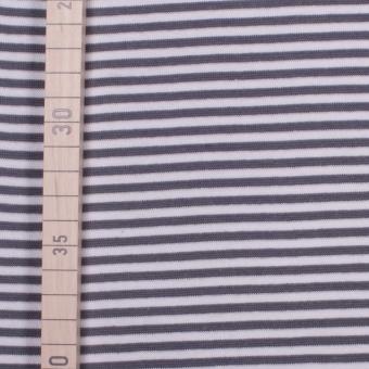 Bündchen Ringel 2 - 70 cm breit - Grau-Weiss 