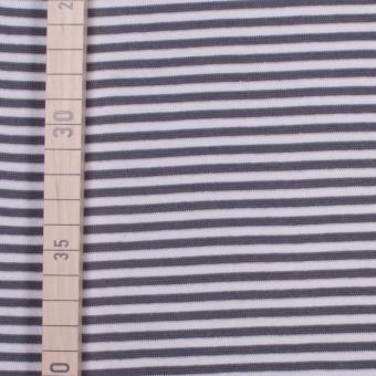 Bündchen Ringel 2 - 70 cm breit - Grau-Weiss 