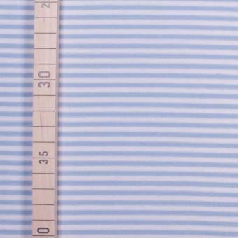 Bündchen Ringel 2 - 70 cm breit - Hellblau-Weiss 