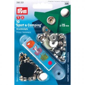 Druckknöpfe extra stark - Sport/Camping - 10 Stück - silber - Prym 